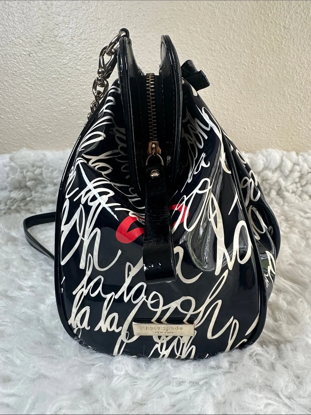 Like NEW Kate Spade RARE Novelty OOH LA LA Patent Shoulder Bag